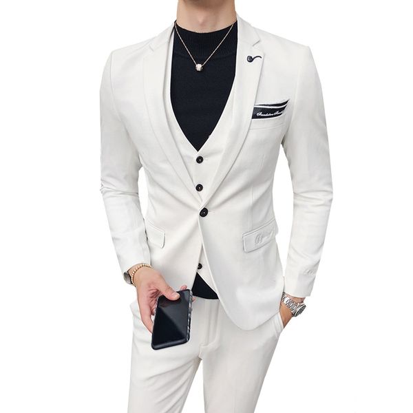 men suit jacket with vest and pant business office groom party wedding banquet solid suit 3 piece set male suits blazer, White;black
men suit jacket with vest and pant business office groom party wedding banquet solid suit 3 piece set male suits blazer, White;black