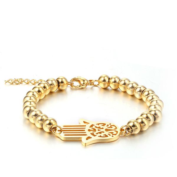 new arrival stainless steel gold round bead hamsa fatima hand bracelet with lobster clasp bracelets for women charms, Black
new arrival stainless steel gold round bead hamsa fatima hand bracelet with lobster clasp bracelets for women charms, Black