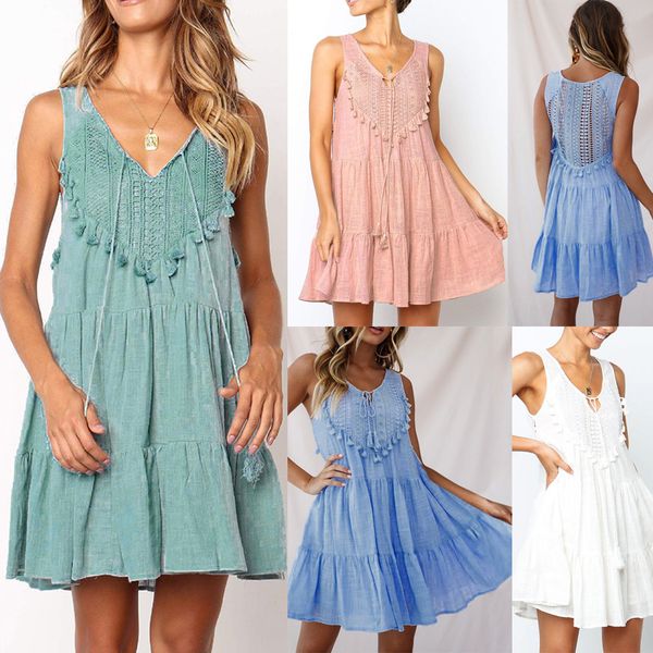 new women dresses summer 2019 ropa de mujer v-neck sleeveless ruffled lace-up fit hollow out backless party dress robe femme #5, Black;gray
new women dresses summer 2019 ropa de mujer v-neck sleeveless ruffled lace-up fit hollow out backless party dress robe femme #5, Black;gray