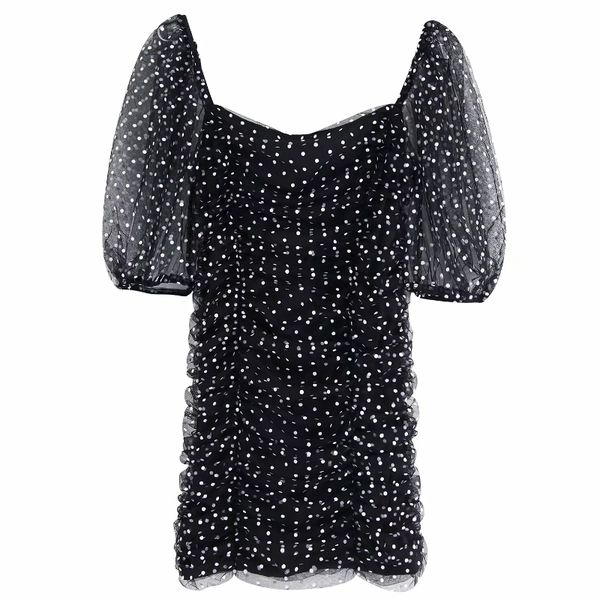 women elegant puff sleeve polka dot print pleated slimming mini dress autumn ladies back zipper vestidos party dresses ds2953, Black;gray
women elegant puff sleeve polka dot print pleated slimming mini dress autumn ladies back zipper vestidos party dresses ds2953, Black;gray