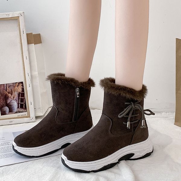 rimocy winter faux suede warm ankle boots for women thick bottom high platform shoes woman fashion lace up non slip botas mujer, Black
rimocy winter faux suede warm ankle boots for women thick bottom high platform shoes woman fashion lace up non slip botas mujer, Black