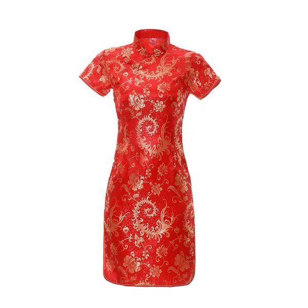 mini chinese style women evening party dress knit flower mandarin collar cheongsam short sleeve novelty qipao vestidso, Red
mini chinese style women evening party dress knit flower mandarin collar cheongsam short sleeve novelty qipao vestidso, Red