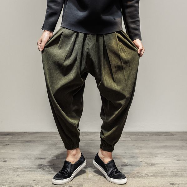 elastic waist male plus size harem pants mid waist loose japanese style wide leg pants retro streetwear chic men trousers mk0083, Black
elastic waist male plus size harem pants mid waist loose japanese style wide leg pants retro streetwear chic men trousers mk0083, Black