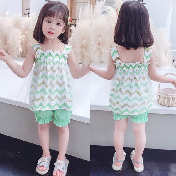 children girls clothes new 2pcs summer water ripple suspender shorts princess suit kids clothes, White
children girls clothes new 2pcs summer water ripple suspender shorts princess suit kids clothes, White