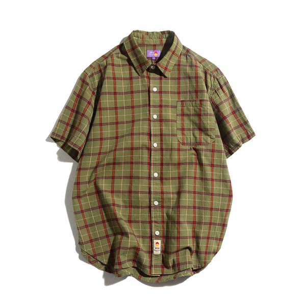 men's casual shirts ewq / wear irregular plaid green shirt male 2021 sumer loose half-sleeve fashionable short-sleeved 9y2413, White;black
men's casual shirts ewq / wear irregular plaid green shirt male 2021 sumer loose half-sleeve fashionable short-sleeved 9y2413, White;black