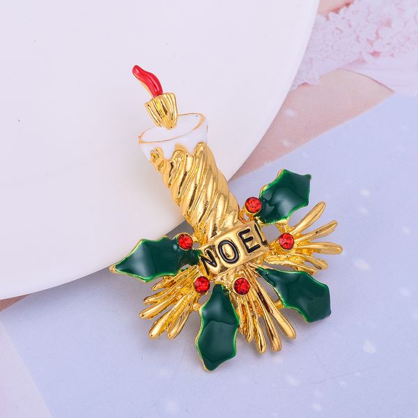 fashion retro christmas candle holly crystal brooch pins holiday party gifts, Gray
fashion retro christmas candle holly crystal brooch pins holiday party gifts, Gray