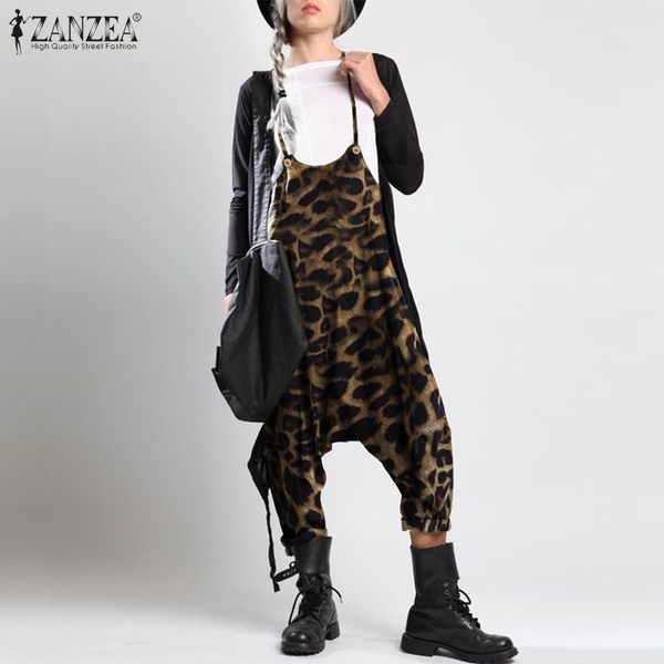 women's jumpsuits & rompers 2021 summer leopard long zanzea fashion strapps party overalls women casual drop crotch pants playsuits fem, Black;white
women's jumpsuits & rompers 2021 summer leopard long zanzea fashion strapps party overalls women casual drop crotch pants playsuits fem, Black;white