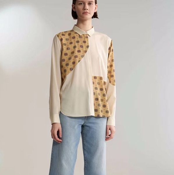 women print patchwork loose shirt 2019 spring new long sleeve silk loose blouse, White
women print patchwork loose shirt 2019 spring new long sleeve silk loose blouse, White