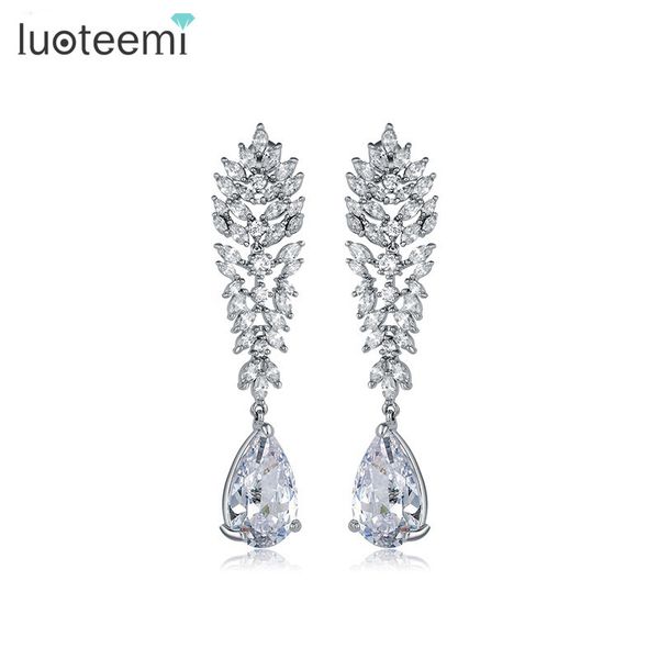 luoteemi beautiful fancy clear teardrop cubic ziconia long drop dangle earrings for women fashion bridal wedding jewelry, Silver
luoteemi beautiful fancy clear teardrop cubic ziconia long drop dangle earrings for women fashion bridal wedding jewelry, Silver