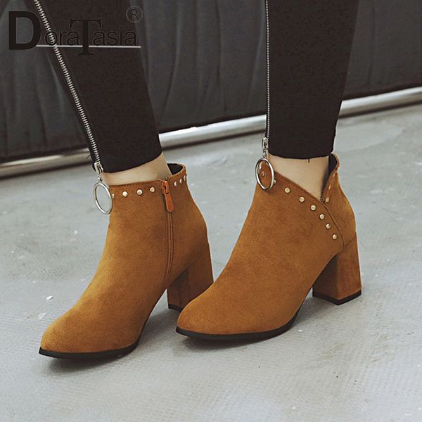doratasia fashion new plus size 32-45 chunky high heels concise office shoes woman zip rivet spring autumn boots woman shoes, Black
doratasia fashion new plus size 32-45 chunky high heels concise office shoes woman zip rivet spring autumn boots woman shoes, Black