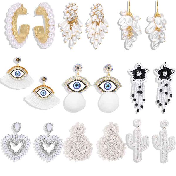 lady white bead drop earring women wedding jewelry bohemian tassel girl gift simulated pearls statement earring accessories, Silver
lady white bead drop earring women wedding jewelry bohemian tassel girl gift simulated pearls statement earring accessories, Silver