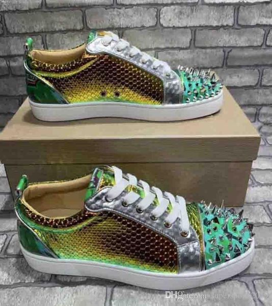 colors pik pik spikes red bottom genuine leather studs sneakers shoes for women,men casual red bottom junior luxury designer walking with bo, Black
colors pik pik spikes red bottom genuine leather studs sneakers shoes for women,men casual red bottom junior luxury designer walking with bo, Black