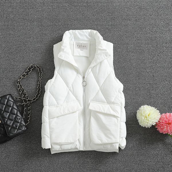 2019 autumn and winter cotton vest short vest jacket sleeveless j720, Black;white
2019 autumn and winter cotton vest short vest jacket sleeveless j720, Black;white