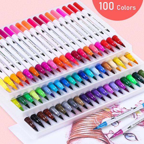 fineliner drawing painting watercolor art marker pens dual tip brush pen school supplies, Black;red
fineliner drawing painting watercolor art marker pens dual tip brush pen school supplies, Black;red