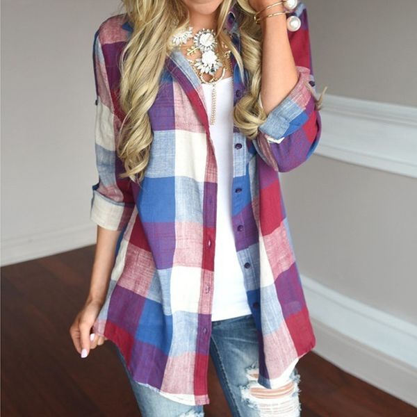 plus size 5xl womens and blouses vintage plaid long sleeve shirts 2018 women clothes korean ladies fashion clothing, White
plus size 5xl womens and blouses vintage plaid long sleeve shirts 2018 women clothes korean ladies fashion clothing, White