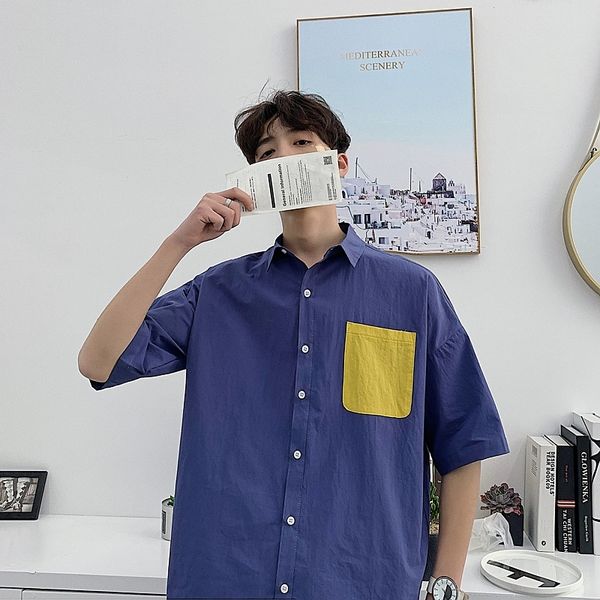 2019 summer new trend solid color lapel male harajuku half sleeve couple loose casual cotton shirt, White;black
2019 summer new trend solid color lapel male harajuku half sleeve couple loose casual cotton shirt, White;black