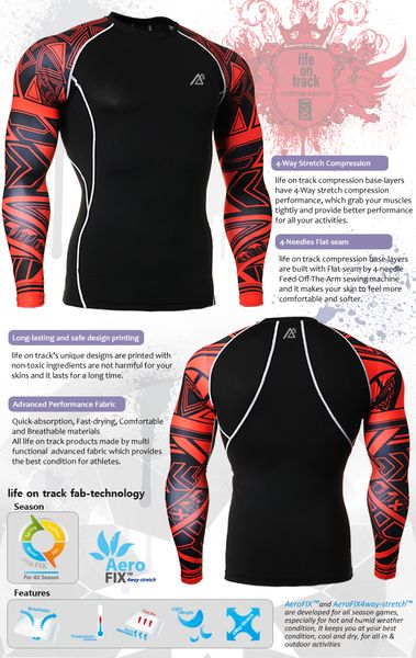 men`s double sleeves printed fitness bodybuilding compression base layer tights training workout crossfit running shirts, Black
men`s double sleeves printed fitness bodybuilding compression base layer tights training workout crossfit running shirts, Black