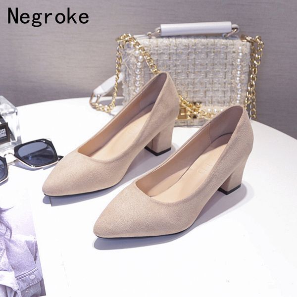 women pumps square high heels shoes flock pointed toe woman party shoes elegant single female pumps plus size 43, Black
women pumps square high heels shoes flock pointed toe woman party shoes elegant single female pumps plus size 43, Black
