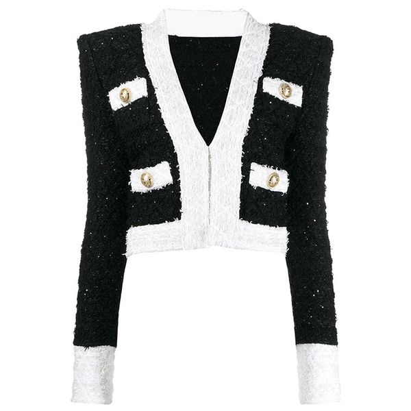 the latest high-quality black and white colorblock short woolen jacket in europe and america in the spring of 2020, Black;brown
the latest high-quality black and white colorblock short woolen jacket in europe and america in the spring of 2020, Black;brown