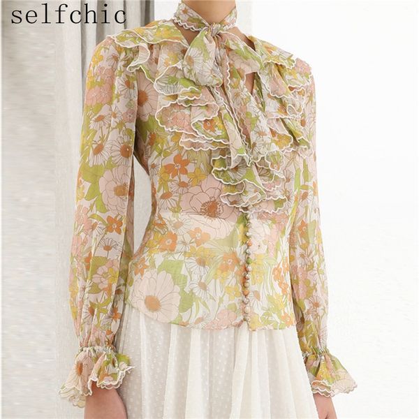 woman chiffon shirts runway long sleeve print blouses 2020, White
woman chiffon shirts runway long sleeve print blouses 2020, White