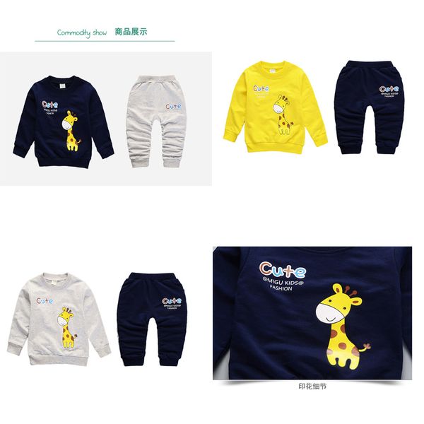 2019 america and europe pop spring style cotton round collar giraffe pattern suit with long sleeve jacket and trousers for boys and girls, White
2019 america and europe pop spring style cotton round collar giraffe pattern suit with long sleeve jacket and trousers for boys and girls, White