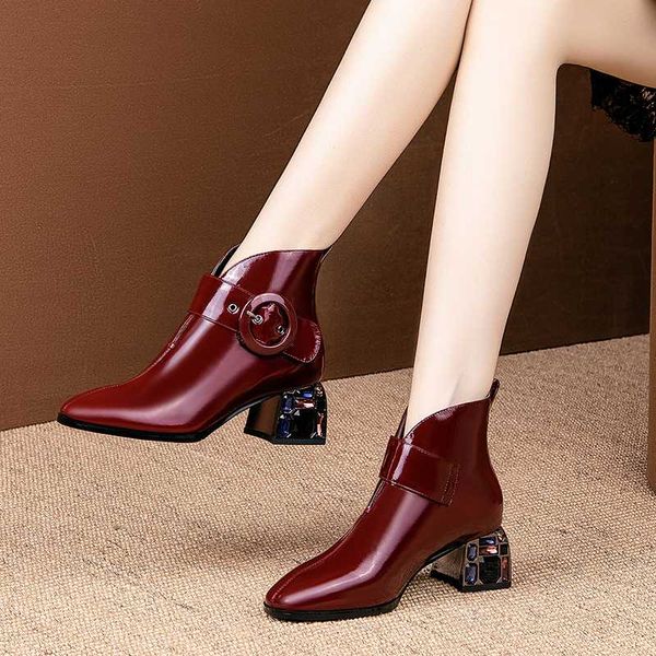 genuine leather fashion short boots rhinestone high heels dancing party shoes woman winter new women ankle boots, Black
genuine leather fashion short boots rhinestone high heels dancing party shoes woman winter new women ankle boots, Black