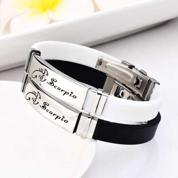 12 constellations 316l stainless steel scorpion bracelets men rubber charm casual bracelets & bangles jewelry for women jewelry, Golden;silver
12 constellations 316l stainless steel scorpion bracelets men rubber charm casual bracelets & bangles jewelry for women jewelry, Golden;silver