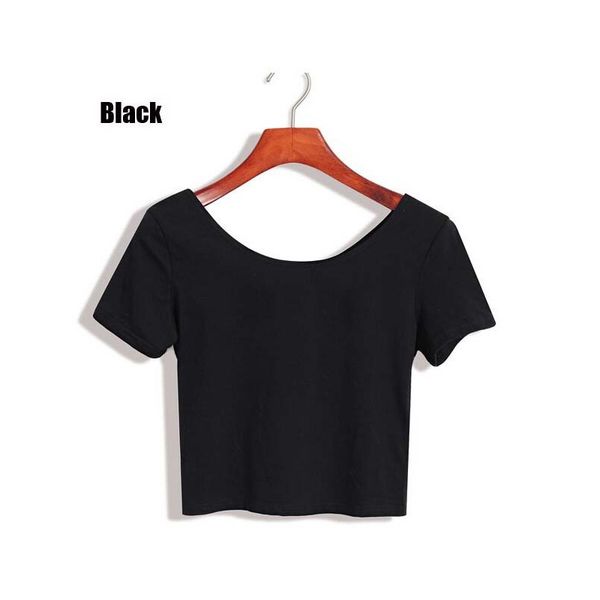 drop shipping summer crop short tee t shirt sleeve women basic stretch t-shirts basic solid color easy match, White
drop shipping summer crop short tee t shirt sleeve women basic stretch t-shirts basic solid color easy match, White