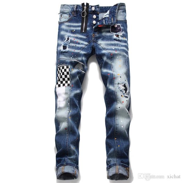 unique mens distressed badge blue skinny jeans fashion designer slim fit washed motocycle denim pants panelled hip hop biker trousers 1052
unique mens distressed badge blue skinny jeans fashion designer slim fit washed motocycle denim pants panelled hip hop biker trousers 1052