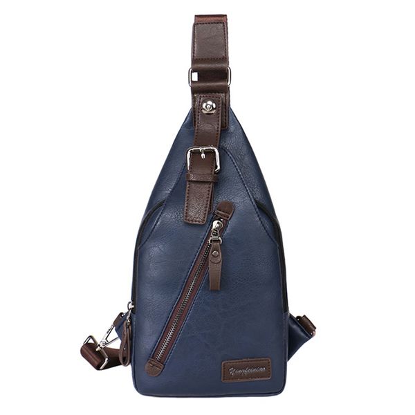 mens leather chest sling shoulder cross body bag cycle backpack satchel day pack