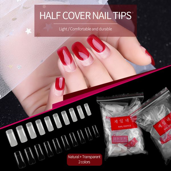 500pcs clear natural half cover long extension fake nail art tips uv led false nail tips flexible resin fingernails manicure tip, Red;gold
500pcs clear natural half cover long extension fake nail art tips uv led false nail tips flexible resin fingernails manicure tip, Red;gold