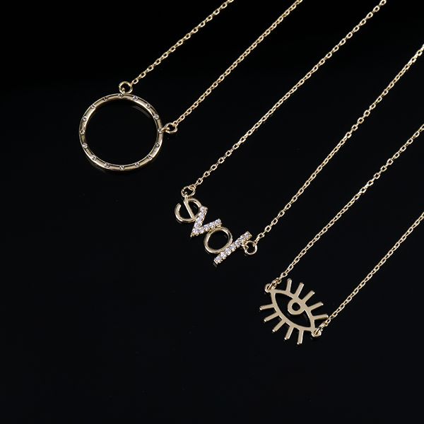 european and american devil's eye delicate clavicle chain fashion love cz geometric round pendant three-piece necklace, Golden;silver
european and american devil's eye delicate clavicle chain fashion love cz geometric round pendant three-piece necklace, Golden;silver