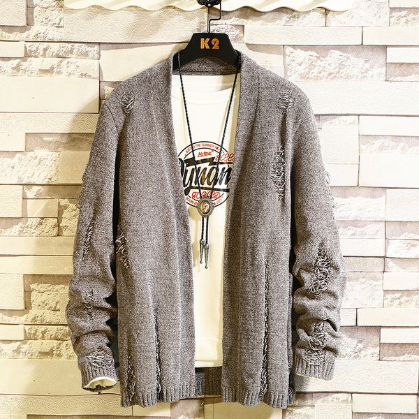 autumn cardigan men fashion solid color casual hole sweater jacket men wild loose long sleeve knitting sweaters coat male -4xl, White;black
autumn cardigan men fashion solid color casual hole sweater jacket men wild loose long sleeve knitting sweaters coat male -4xl, White;black