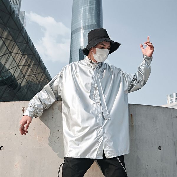 fashion bright colour shirts men tie collar streetwear hip hop loose casual long sleeve shirt male dancing stage costumes, White;black
fashion bright colour shirts men tie collar streetwear hip hop loose casual long sleeve shirt male dancing stage costumes, White;black