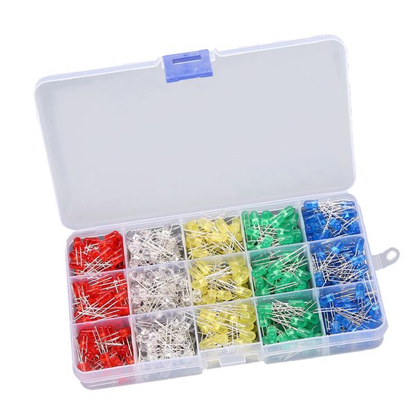 500pcs 5mm led diodes lights round head light emitting diode lamp bulb assortment kit - white/yellow/red/blue/green
500pcs 5mm led diodes lights round head light emitting diode lamp bulb assortment kit - white/yellow/red/blue/green