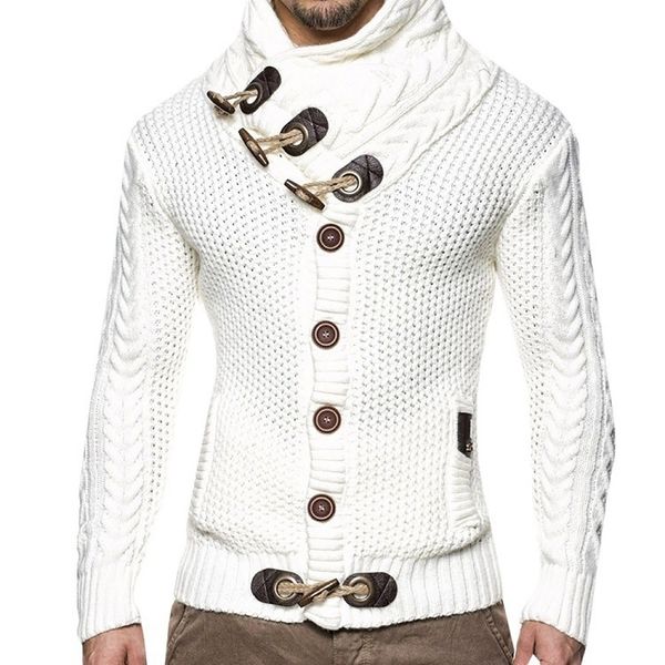 Spring autumn men sweater large size horn button sweaters turtle neck black gray white brown Men's cardigans
Spring autumn men sweater large size horn button sweaters turtle neck black gray white brown Men's cardigans
