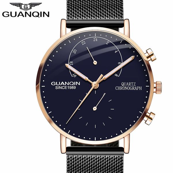 new guanqin mens watches brand luxury chronograph luminous hands clock men business casual creative mesh strap quartz watch, Slivery;brown
new guanqin mens watches brand luxury chronograph luminous hands clock men business casual creative mesh strap quartz watch, Slivery;brown