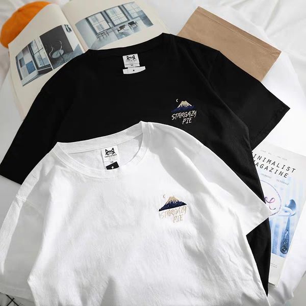 summer casual men's wear 2020 new fashion trend t-shirt men's and women's casual couple short sleeves, White;black
summer casual men's wear 2020 new fashion trend t-shirt men's and women's casual couple short sleeves, White;black