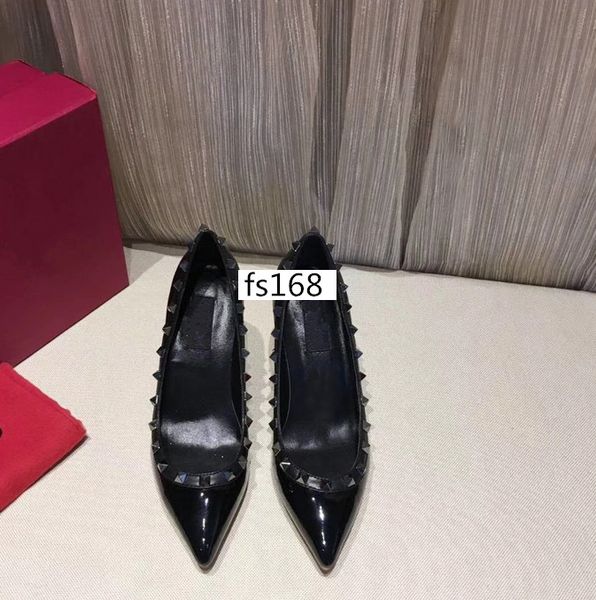 designer pointed toe 2-strap with studs high heels rivets sandals women high-heeled shoes 8.5cm with box, Black
designer pointed toe 2-strap with studs high heels rivets sandals women high-heeled shoes 8.5cm with box, Black