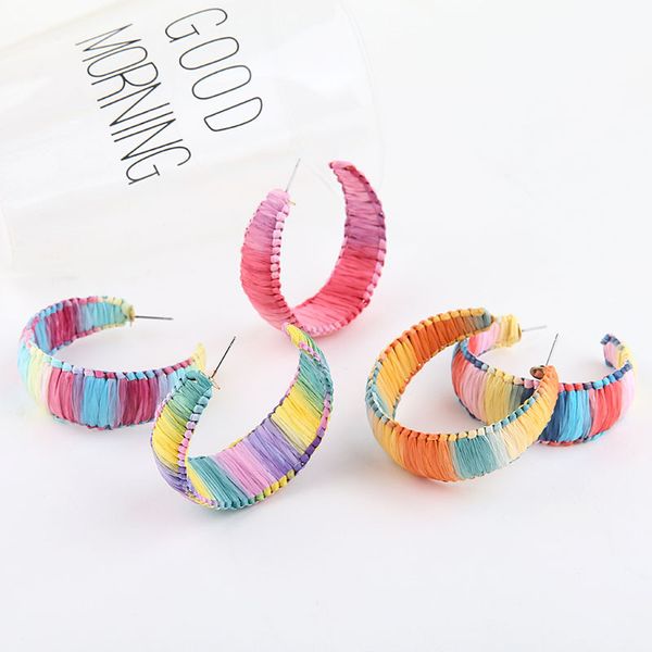 6 pairs seaside holiday wind net red earring earrings diy material rainbow for women multicolor c shape rattan weave gradient, Silver
6 pairs seaside holiday wind net red earring earrings diy material rainbow for women multicolor c shape rattan weave gradient, Silver
