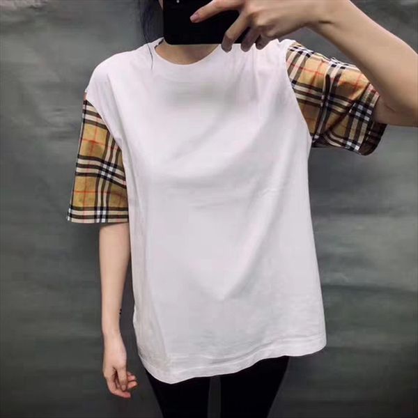 20bbr round collar and women's loose version contrast color loose short sleeve women's short sleeve ba family classic plaid fashio, White
20bbr round collar and women's loose version contrast color loose short sleeve women's short sleeve ba family classic plaid fashio, White