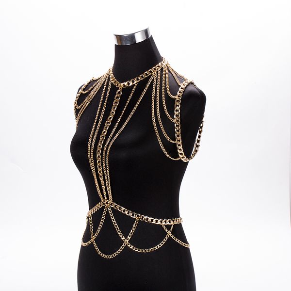 meiliyishi gold chunky metal body shoulder chain jewelry necklace shoulder chain harness dress decor slave chain jewelry, Slivery;golden
meiliyishi gold chunky metal body shoulder chain jewelry necklace shoulder chain harness dress decor slave chain jewelry, Slivery;golden