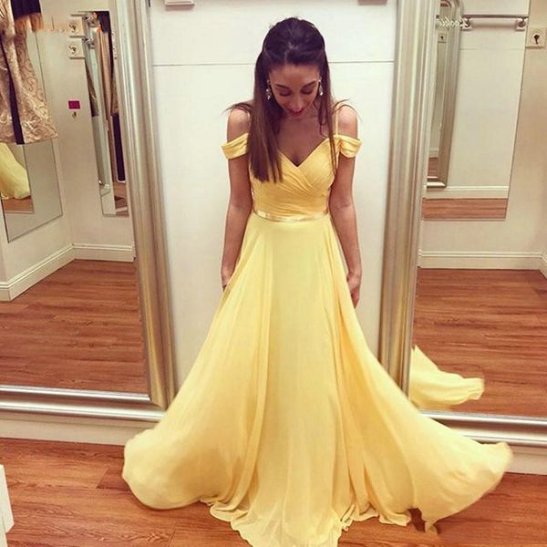 yellow boho chiffon long prom dresses 2019 with sash off shoulder sweep train formal evening party gowns, Black
yellow boho chiffon long prom dresses 2019 with sash off shoulder sweep train formal evening party gowns, Black
