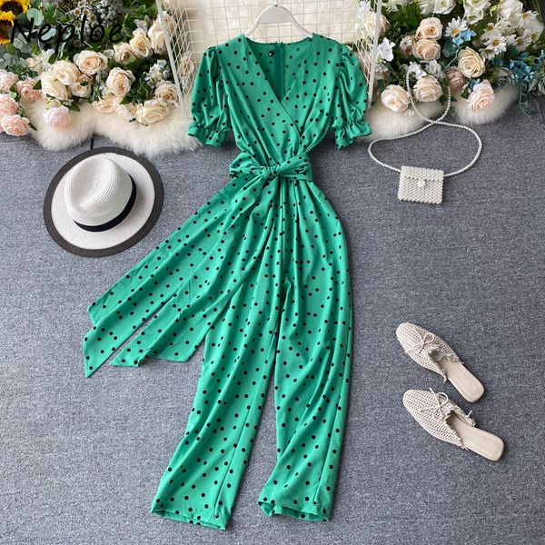 neploe polka dot print jumpsuits retro bow lace up slim waist wide leg romper femme fashion v neck short sleeve playsuits 1e118, Black;white
neploe polka dot print jumpsuits retro bow lace up slim waist wide leg romper femme fashion v neck short sleeve playsuits 1e118, Black;white