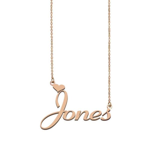 jones name necklace , custom name necklace for women girls friends birthday wedding christmas mother days gift, Silver