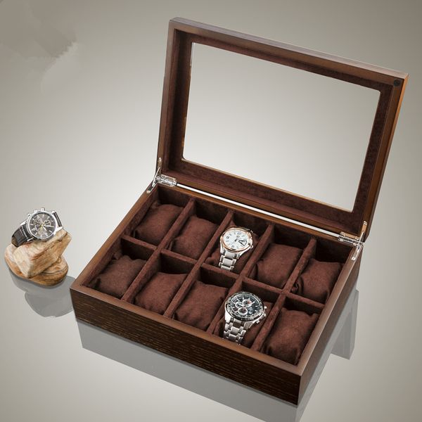 10 slots wooden watch storage boxes case new brown watch organizer with window mechanical gift holder, Black;blue
10 slots wooden watch storage boxes case new brown watch organizer with window mechanical gift holder, Black;blue