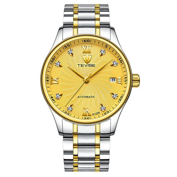 tevise men automatic mechanics round dial rhinestone wrist watch fashionable male casual stainless steel wristwatches gift, Slivery;brown
tevise men automatic mechanics round dial rhinestone wrist watch fashionable male casual stainless steel wristwatches gift, Slivery;brown