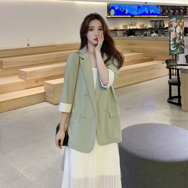 2020 new summer dress 3/4 sleeve small suit jacket skirt two-piece female solid color jacket suspender skirt fashion suit female, White;black
2020 new summer dress 3/4 sleeve small suit jacket skirt two-piece female solid color jacket suspender skirt fashion suit female, White;black
