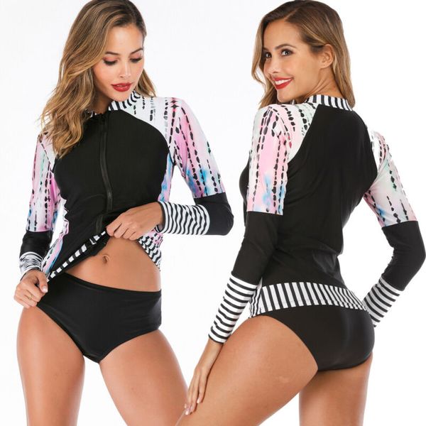 uk women long sleeve surfing diving swimsuit beach bathing suit swimwear summer swimming two-piece suits
uk women long sleeve surfing diving swimsuit beach bathing suit swimwear summer swimming two-piece suits