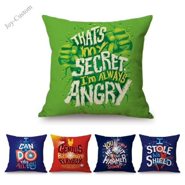 cartoon super heroes letter quotation hulk home decor throw pillow case spider man cotton linen cushion cover
cartoon super heroes letter quotation hulk home decor throw pillow case spider man cotton linen cushion cover